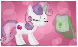 Size: 1024x623 | Tagged: safe, artist:mel2003, sweetie belle, g4, cutie mark, female, magic, solo, the cmc's cutie marks