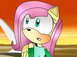 Size: 640x479 | Tagged: safe, artist:abrilelizabeth, fluttershy, anthro, g4, female, solo, sonic the hedgehog (series), sonicified