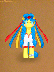 Size: 1620x2160 | Tagged: safe, artist:virtue147, oc, oc only, oc:ukraine, pony, nation ponies, ponified, solo, ukraine