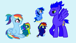 Size: 1190x668 | Tagged: safe, artist:abrilelizabeth, rainbow dash, oc, g4, crossover, crossover shipping, female, interspecies, male, offspring, parent:rainbow dash, parent:sonic the hedgehog, parents:sonicdash, ponified, shipping, sonic the hedgehog, sonic the hedgehog (series), sonicdash, straight