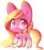 Size: 838x954 | Tagged: safe, artist:puffleduck, oc, oc only, alicorn, pony, :d, alicorn oc, blonde, chibi, cute, pink, solo