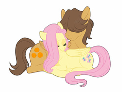 Size: 1600x1200 | Tagged: safe, artist:whisperseas, fluttershy, hoops, pony, g4, cute, duo, female, male, ship:hoopshy, shipping, shyabetes, straight