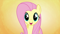 Size: 1280x720 | Tagged: safe, screencap, fluttershy, pegasus, pony, castle sweet castle, g4, cute, female, looking at you, mare, open mouth, shyabetes, smiling, solo