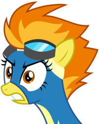 Size: 3303x4066 | Tagged: safe, artist:sketchmcreations, spitfire, pegasus, pony, g4, newbie dash, angry, goggles, high res, inkscape, show accurate, simple background, transparent background, vector, wonderbolts uniform