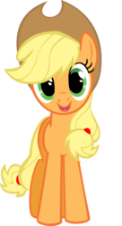 Size: 3513x6453 | Tagged: safe, artist:kittyhawk-contrail, applejack, g4, absurd resolution, female, hugpony poses, simple background, solo, transparent background, vector