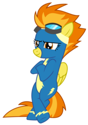 Size: 2400x3400 | Tagged: safe, artist:sketchmcreations, spitfire, pegasus, pony, g4, newbie dash, bipedal, crossed arms, female, high res, inkscape, leaning, show accurate, simple background, smiling, solo, transparent background, vector, wonderbolts uniform
