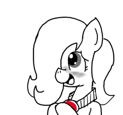 Size: 640x600 | Tagged: safe, artist:ficficponyfic, oc, oc only, oc:emerald jewel, colt quest, amulet, blushing, colt, cute, femboy, hair over one eye, hnnng, male, solo, story included, talking, trap