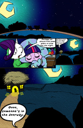 Size: 1242x1920 | Tagged: safe, artist:bunnimation, rarity, twilight sparkle, alicorn, dinosaur, pony, g4, comic, female, mare, twiceratops, twilight sparkle (alicorn)