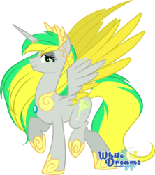 Size: 1813x2038 | Tagged: safe, artist:xwhitedreamsx, oc, oc only, oc:natural disaster, alicorn, pony, female, looking at you, princess, regalia, simple background, solo, transparent background