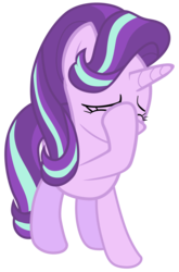 Size: 7000x10600 | Tagged: safe, artist:tardifice, starlight glimmer, g4, no second prances, absurd resolution, eyes closed, facehoof, female, photoshop, simple background, solo, transparent background, vector