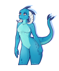 Size: 606x721 | Tagged: safe, artist:gretamacedonio, princess ember, dragon, anthro, g4, barbie doll anatomy, breasts, featureless breasts, female, simple background, solo, transparent background