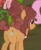 Size: 314x381 | Tagged: safe, screencap, fluttershy, tree h. hooffield, trowel hooffield, earth pony, pegasus, pony, g4, my little pony: friendship is magic, the hooffields and mccolts, butt, cropped, female, hooffield family, mare, offscreen character, plot