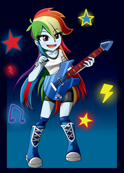 Size: 900x1250 | Tagged: safe, artist:nekojackun, rainbow dash, equestria girls, g4, electric guitar, female, guitar, musical instrument, open mouth, solo