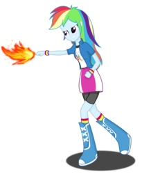 Size: 2604x3168 | Tagged: safe, artist:deannaphantom13, rainbow dash, equestria girls, g4, avatar the last airbender, crossover, female, fire, firebending, high res, pyrokinesis, simple background, solo, transparent background