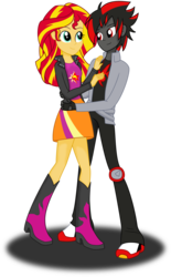 Size: 2009x3240 | Tagged: safe, artist:deannaphantom13, sunset shimmer, equestria girls, g4, crossover, crossover shipping, equestria girls-ified, high res, male, shadmmer, shadow the hedgehog, shipping, simple background, sonic the hedgehog (series), sundow, transparent background