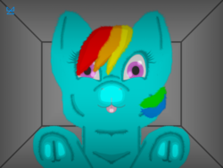 Size: 1024x768 | Tagged: safe, artist:planetkiller, rainbow dash, pegasus, pony, g4, 1000 hours in gimp, 1000 years in photoshop, cleft lip, cute, female, fluffy, frog (hoof), gimp, hoofbutt, ms paint, solo, underhoof