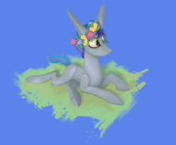 Size: 2560x2108 | Tagged: safe, artist:catanddogsoup, oc, oc only, cute, floral head wreath, high res, rainbow eyes, solo
