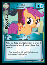 Size: 358x500 | Tagged: safe, enterplay, rainbow dash, scootaloo, g4, marks in time, my little pony collectible card game, ccg, cutie mark, lyrics, merchandise, quote, text, the cmc's cutie marks