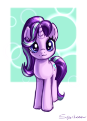 Size: 497x688 | Tagged: safe, artist:superkeen, starlight glimmer, pony, unicorn, g4, :3, cute, female, glimmerbetes, looking at you, mare, signature, smiling, solo