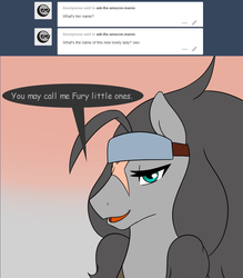 Size: 901x1027 | Tagged: safe, artist:lunis1992, oc, oc only, oc:fury, ask the amazon mares, mother, solo, tumblr