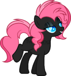 Size: 400x427 | Tagged: safe, artist:traveleraoi, oc, oc only, oc:dusk surprise, pony, base used, colored pupils, lidded eyes, solo, watermark