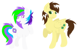 Size: 1105x723 | Tagged: artist needed, safe, oc, oc only, oc:silver lining, oc:strobe, earth pony, pegasus, pony