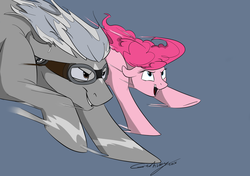 Size: 1024x719 | Tagged: safe, artist:rutkotka, pinkie pie, g4, crossover, cute, funny, marvel, ponified, quicksilver (marvel), superhero, x-men