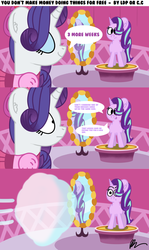 Size: 1163x1946 | Tagged: safe, artist:pastelhorses, rarity, starlight glimmer, g4, my little pony: friendship is magic, no second prances, carousel boutique, comic, mirror, smoke