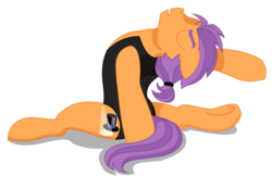 Size: 1112x774 | Tagged: safe, artist:dbkit, edit, tender taps, earth pony, pony, g4, backbend, clothes, cropped, eyes closed, flexible, leotard, male, older, older tender taps, simple background, solo, splits, stallion, white background