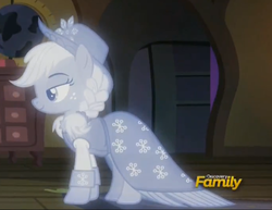 Size: 1377x1065 | Tagged: safe, screencap, applejack, spirit of hearth's warming past, pony, a hearth's warming tail, g4, discovery family logo, female, mare, solo, spirit