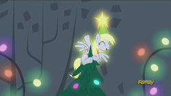 Size: 1920x1080 | Tagged: safe, screencap, derpy hooves, pegasus, pony, a hearth's warming tail, g4, derpy star, discovery family logo, female, mare, solo