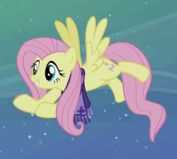 Size: 624x561 | Tagged: safe, screencap, fluttershy, a hearth's warming tail, g4, animated, clothes, cute, female, loop, scarf, shyabetes