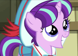 Size: 619x443 | Tagged: safe, screencap, snowfall frost, starlight glimmer, a hearth's warming tail, g4, animated, female, loop