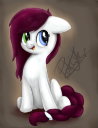Size: 4301x5620 | Tagged: safe, artist:pucksterv, oc, oc only, earth pony, pony, absurd resolution, female, heterochromia, open mouth, signature, simple background, solo