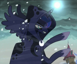 Size: 647x540 | Tagged: safe, screencap, princess luna, spirit of hearth's warming yet to come, a hearth's warming tail, g4, animated, female, hoofy-kicks, loop, male