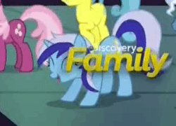 Size: 300x216 | Tagged: safe, screencap, cheerilee, lemon hearts, minuette, pokey pierce, pony, unicorn, a hearth's warming tail, g4, animated, butt shake, discovery family logo, female, invisible stallion, irony, loop, mare, out of context
