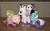 Size: 2458x1526 | Tagged: safe, artist:cheerbearsfan, sweetie belle, axew, froakie, oshawott, g4, irl, littlest pet shop, master ball, minka mark, penny ling, photo, plushie, poké ball, pokémon