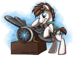 Size: 894x692 | Tagged: safe, artist:sciggles, oc, oc only, oc:propwash, earth pony, pony, goggles, jetpack, screwdriver