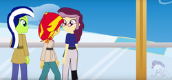 Size: 1266x587 | Tagged: safe, artist:amante56, screencap, sunset shimmer, oc, oc:lannie lona, oc:miles bright, equestria girls, g4, duel of the fates, ship, star wars, youtube link
