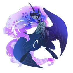 Size: 3500x3500 | Tagged: safe, artist:bigbuxart, princess luna, pony, g4, bipedal, female, glowing eyes, high res, open mouth, simple background, solo, spread wings, transparent background