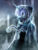 Size: 764x1000 | Tagged: safe, artist:lumelya, princess luna, spirit of hearth's warming yet to come, a hearth's warming tail, g4, my little pony: friendship is magic, cloak, clothes, female, glowing eyes, raised hoof, scene interpretation, solo