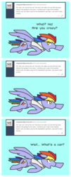 Size: 620x1540 | Tagged: safe, artist:ryuspike, rainbow blaze, g4, ask, ask-rainbowdad, flying, tumblr, tumblr blog