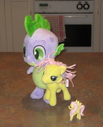 Size: 1595x1952 | Tagged: safe, artist:cheerbearsfan, fluttershy, spike, g4, blind bag, irl, photo, plushie, self ponidox, toy