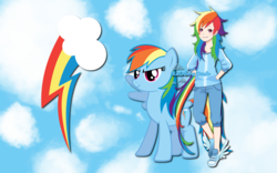 Size: 2560x1600 | Tagged: safe, rainbow dash, human, g4, clothes, converse, humanized, self ponidox, shoes, sneakers, wallpaper