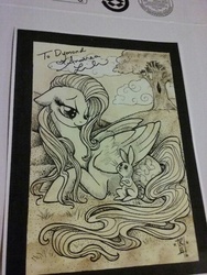 Size: 480x640 | Tagged: safe, angel bunny, fluttershy, g4, andrea libman, autograph