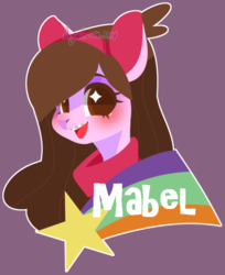 Size: 600x734 | Tagged: safe, artist:snow angel, pony, gravity falls, mabel pines, male, pixiv, ponified, simple background, solo