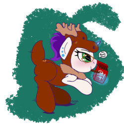 Size: 1500x1500 | Tagged: safe, artist:kyokimute, oc, oc only, oc:kyoponi, moose, clothes, costume, food, moosestuff, pocky