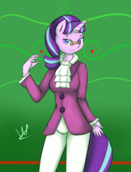 Size: 1937x2530 | Tagged: safe, artist:wolfy-pony, snowfall frost, starlight glimmer, anthro, a hearth's warming tail, g4, female, solo