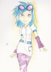 Size: 572x800 | Tagged: safe, artist:daisymane, dj pon-3, vinyl scratch, equestria girls, g4, female, solo