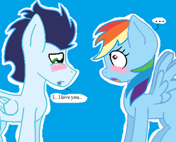 Size: 471x381 | Tagged: safe, artist:soarinrainbowdash3, rainbow dash, soarin', pony, g4, blushing, female, male, ship:soarindash, shipping, straight